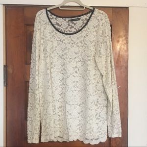 Maurices Cream Lace Shirt 3x